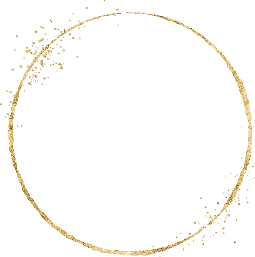 Gold Glitter Circle Frame